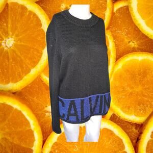 Calvin Klein Jeans Heavyweight Black and Blue Sweater Size Large‎